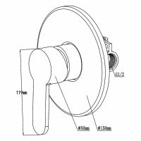 Гигиенический душ со смесителем Swedbe Platta Хром арт-5525 — фото 3, Гигиенические души