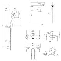 Комплект смесителей Bond Cube Хром арт-B03-5700 — фото 9, Готовые комплекты для ванной комнаты