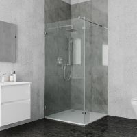 Душевая перегородка Ambassador Walk-in 100х200 профиль Хром стекло прозрачное арт-15031106 — фото 1, Душевые перегородки