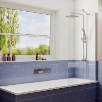 Шторка на ванну Ambassador Bath Screens 80х140 профиль Хром стекло CrystalPure арт-16041103 — фото 1, Шторки для ванной распашные