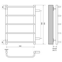 Водяной полотенцесушитель Melodia della vita Rock 50х70х1 П5 Полированная сталь арт-MTRRK5070 — фото 2, Водяные полотенцесушители