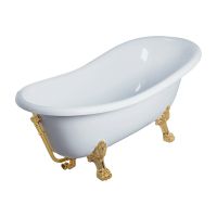 Ванна из искусственного камня Veragio Gialetta 170x80 ножки Золото арт-26932 — фото 6, Ванны из искусственного камня