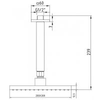 Верхний душ E.C.A. Tiera Черный матовый арт-102145032C1EX — фото 2, Верхние души