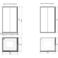Душевой уголок Radomir Дрим 110x100 L профиль Черный стекло прозрачное арт-1-03-6-1-0-1230 — фото 2, Прямоугольные душевые уголки