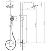 Душевая система Bond Черная матовая арт-B01-8188 — фото 2, Душевые стойки