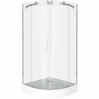 Душевой уголок Good Door Galaxy R-TD-90-C-CH 90х90 профиль Хром стекло прозрачное арт-ГЛ00008 — фото 1, Душевые уголки четверть круга