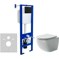 Комплект унитаза Ceramicanova Forma CN3009 с инсталляцией Berges Atom 410 040340 с сиденьем Микролиф арт-CN3009+040340 — фото 1, Комплекты унитаз + инсталляция