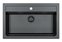 Мойка для кухни ALVEUS GRANITAL ATROX 40 CARBON - G91 790 X 500 1X в комплекте с сифоном 1148149 BLA арт-1148163.0 — фото 1, Кухонные мойки