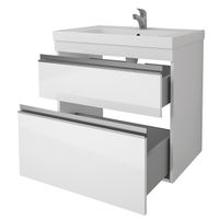 Тумба GRACE PLUS, 60 см, подвесная/напольная, 2 ящика, с опорами, белый глянец арт-99.0904 — фото 3, Тумбы под раковину