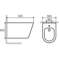 Биде Aqueduto Cone подвесное Белое глянцевое арт-CON0310 — фото 4, Биде подвесные
