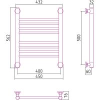 Водяной полотенцесушитель Сунержа Богема+ прямая 500х400 Черный матовый арт-31-0220-5040 — фото 2, Водяные полотенцесушители