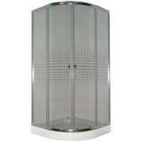 Душевой уголок Parly 90x90 профиль Хром стекло прозрачное с рисунком арт-Z9111 — фото 1, Душевые уголки четверть круга