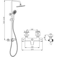 Душевая система Boch Mann Oglio B TS с термостатом Черная арт-BM9649 — фото 4, Душевые стойки