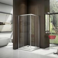 Душевой уголок Good Door Latte CR-80-C-WE 80x80 профиль Белый стекло прозрачное арт-ЛА00005 — фото 1, Квадратные душевые уголки