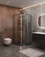 Душевой уголок CEZARES арт-MOLVENO-R-2-90-C-GM-IV — фото 1, Душевые уголки четверть круга