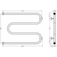 Водяной полотенцесушитель Сунержа М-образный+ 500х650 Хром арт-00-4007-5065 — фото 2, Водяные полотенцесушители