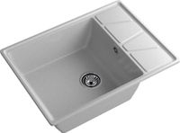 GRANFEST Мойка VERTEX 680L 1-чаша+крыло 680*500мм серый арт.GF- арт-V-680L серый — фото 1, Кухонные мойки