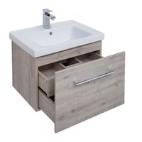 Тумба BIG INN, 65 см, подвесная, 1 ящик + выдвижной внутренний ящик, дуб кантри арт-77.0202D — фото 10, Тумбы под раковину