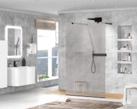 Душевая перегородка CEZARES арт-LIBERTA-L-2-110-GR-NERO — фото 2, Душевые перегородки