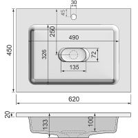 Товар: Раковина Jorno Modul 65 Белая арт-Mol.08.65/W - фото 3 Раковина Jorno Modul 65 Белая арт-Mol.08.65/W — фото 3, Раковины встраиваемые сверху