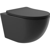 Унитаз Aqueduto Ovo подвесной Черный матовый с сиденьем Микролифт арт-OVO0140 — фото 1, Подвесные унитазы