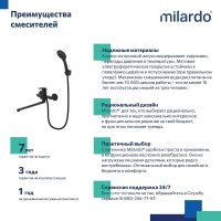 Товар: Смеситель для ванны Milardo Rora универсальный Черный матовый арт-RORBL00M10 - фото 6 Смеситель для ванны Milardo Rora универсальный Черный матовый арт-RORBL00M10 — фото 6, Смеситель для ванны