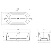 Акриловая ванна Azario Tour 180х90 без гидромассажа арт-TOU18090 — фото 2, Акриловые ванны