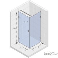 Душевой уголок Riho SZ Scandic NXT X201 77х77 L (GX02022C1) профиль Хром стекло прозрачно арт-G001031120 — фото 2, Прямоугольные душевые уголки