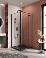 Душевой уголок Cezares арт-LINER-A-1-90-C-NERO-R — фото 1, Квадратные душевые уголки