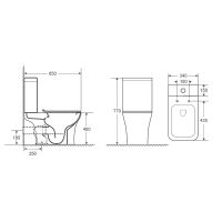 Унитаз компакт Azario Fretta Square с бачком и сиденьем Микролифт арт-AZ-1215+AZ-1216-G — фото 2, Напольные унитазы