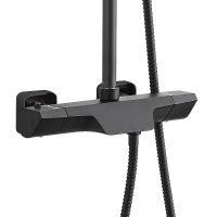 Душевая система Bond Cube с термостатом Черная матовая арт-B03-9488 — фото 7, Душевые стойки