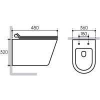 Комплект унитаза с инсталляцией Aqueduto Cone с сиденьем Микролифт и клавишей смыва Хром арт-AQDS034T — фото 3, Комплекты унитаз + инсталляция
