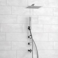 Встраиваемый комплект для ванны с верхней душевой насадкой, лейкой арт-A8651.313.314.090.118.326.087.103 — фото 2, Встраиваемые душевые комплекты