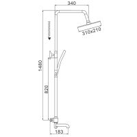 Товар: Душевая система Rose R35H с термостатом Черная матовая арт-R3536H - фото 2 Душевая система Rose R35H с термостатом Черная матовая арт-R3536H — фото 2, Душевые стойки