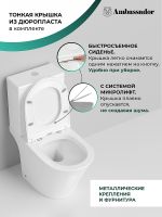 Товар: Унитаз компакт Ambassador Ritz с бачком и сиденьем Микролифт арт-237K19002S - фото 8 Унитаз компакт Ambassador Ritz с бачком и сиденьем Микролифт арт-237K19002S — фото 8, Напольные унитазы