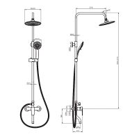 Душевая система Dorff Prime Хром Серый арт-D0740900 — фото 2, Душевые стойки