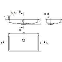 Раковина Salini Marea 75 10 Белая матовая арт-1802210M — фото 5, Раковины встраиваемые снизу