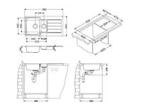 Мойка для кухни LINE MONARCH 10 ANTHRACITE 980X500 1+1/2 в компл. с выпуском без сифона, арт-1078568.0 — фото 2, Кухонные мойки