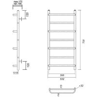 Водяной полотенцесушитель Domoterm Орфей П7 500x700 Золото арт-ОрфейП7500x700золото — фото 2, Водяные полотенцесушители