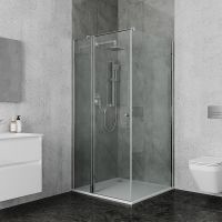 Душевой уголок Ambassador Nord 100х100 профиль Хром стекло прозрачное арт-13011106 — фото 3, Квадратные душевые уголки