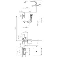 Душевая система Rossinka с термостатом Хром арт-RS50-46 — фото 2, Душевые стойки