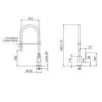 Товар: Смеситель для кухни Remer Energy Хром Черный арт-EY541 - фото 2 Смеситель для кухни Remer Energy Хром Черный арт-EY541 — фото 2, Смесители для кухни