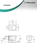 Унитаз Ambassador Kingston подвесной с сиденьем Микролифт арт-143K19003RS — фото 7, Подвесные унитазы