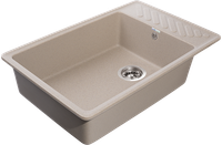 GRANFEST Мойка QUARZ 51 1-чаша+крыло 760*480мм песочный арт.GF-ZL- арт-51 песочный — фото 2, Кухонные мойки