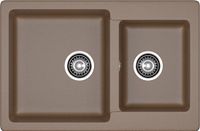 GRANFEST Мойка PRACTIK 780K 2 чаши 780*510мм терракот арт.GF- арт-P-780K терракот — фото 2, Кухонные мойки