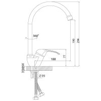 Смеситель для кухни Rossinka Хром арт-A35-23 — фото 2, Смесители для кухни