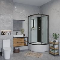 Душевая кабина Niagara Classic NG-6708-14BKT (90х90х210) высокий поддон(40см),черный,стекло прозрачн арт-67081414BKT — фото 1, Душевые кабины