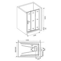 Душевая дверь Good Door Orion WTW-120-C-CH 120 профиль Хром стекло прозрачное арт-ОР00006 — фото 2, Раздвижные душевые двери