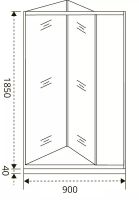 Душевая дверь Good Door Infinity SD-90-G-CH 90 профиль Хром стекло Грейп арт-ИН00047 — фото 2, Складные душевые двери