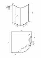 Душевой уголок Ambassador Kingston 100х100 профиль Хром стекло прозрачное арт-14011113 — фото 2, Душевые уголки четверть круга
